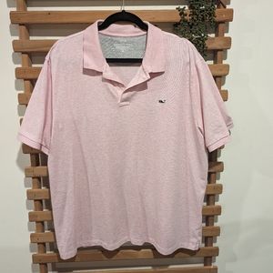 Vineyard Vines Heathered Pink Polo Size XL